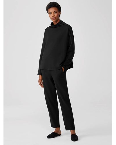 Eileen Fisher Cozy Brushed Terry Hug Slouchy Pant - Black