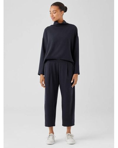 Eileen Fisher Cozy Brushed Terry Hug Lantern Pant - Blue