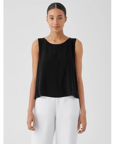 Tanks & Camis  Eileen Fisher Womens Silk Georgette Crepe Square