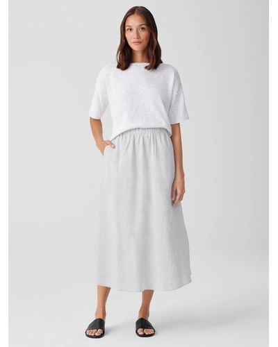 Eileen Fisher Organic Cotton Ripple Pocket Skirt - White
