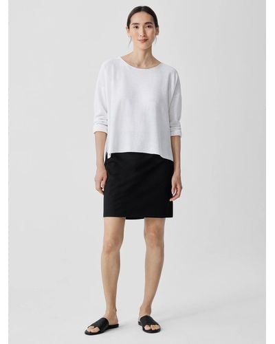 Eileen Fisher Washable Stretch Crepe Mini Skirt - White