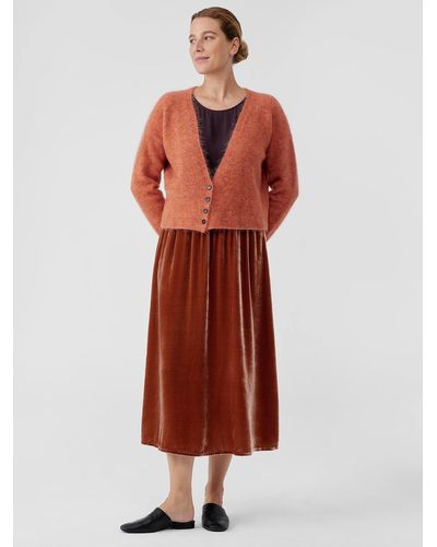 Eileen Fisher Velvet A-line Skirt - Red