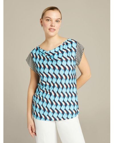 Elena Miro T-shirt dalla stampa geometrica - Blu