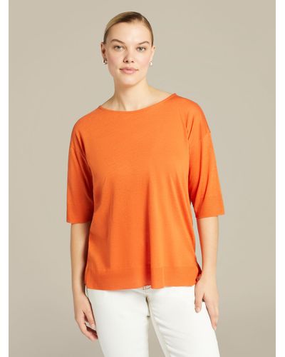 Elena Miro T-shirt con maniche a tre quarti - Arancione