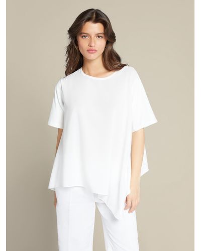 Elena Miro T-shirt ampia asimmetrica - Bianco