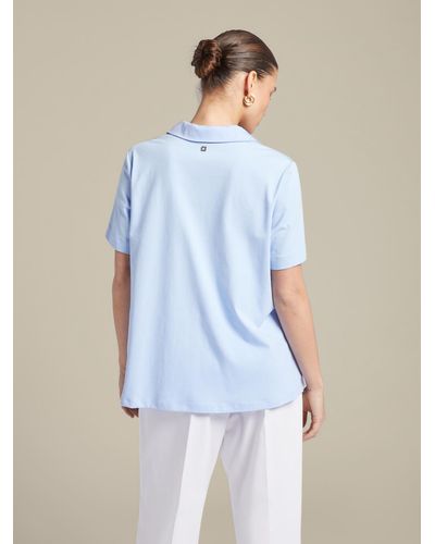 Elena Miro T-shirt con colletto e revers - Blu