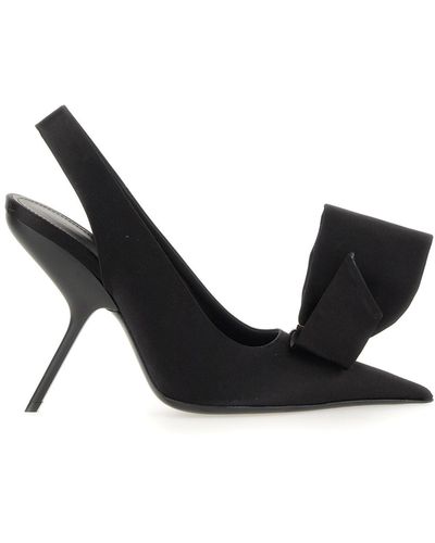 Ferragamo Sandal With Asymmetrical Bow - Black