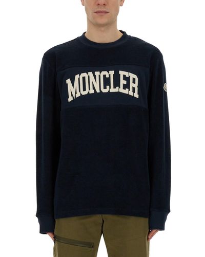 Moncler Sweatshirt With Logo - Blue