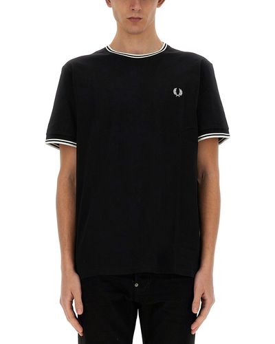 Fred Perry T-Shirt With Logo - Black