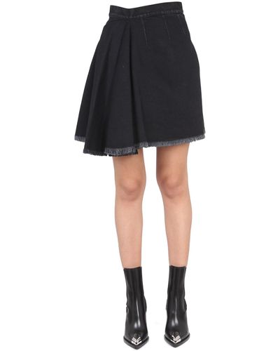 Alexander McQueen Asymmetrical Mini Skirt - Black