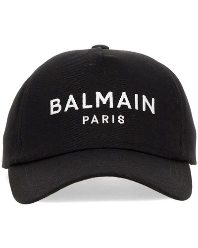 Balmain Baseball Hat With Logo - Black
