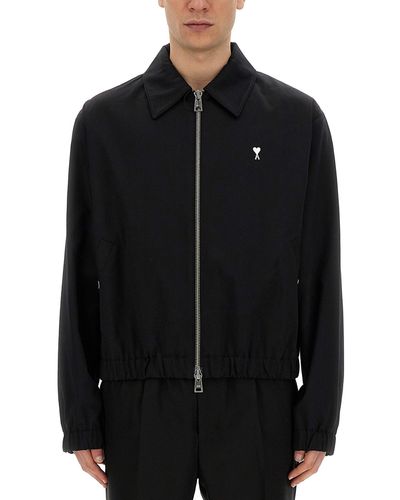Ami Paris Jacket With Zip - Black