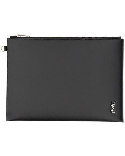 Saint Laurent Monogram Tablet Holder - Black