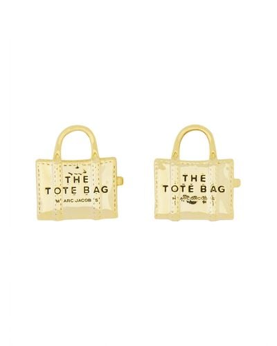 Marc Jacobs "The Tote Bag Stud" Earrings - Metallic