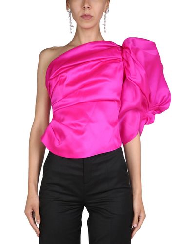 ANOUKI One Shoulder Silk Dress - Pink