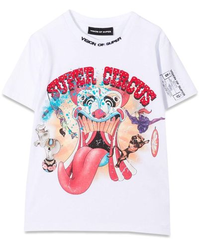 Vision Of Super Kids T-Shirt With Tongue Print - White