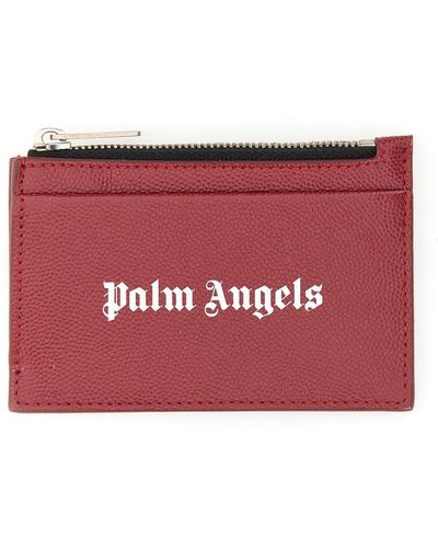 Palm Angels Caviar Card Holder - Red