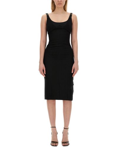 Versace Dress With Buckles - Black