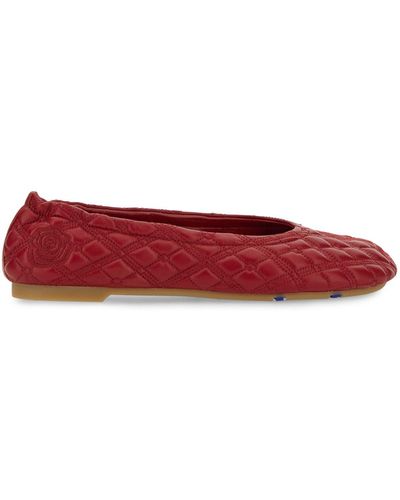 Burberry Leather Ballerina - Red