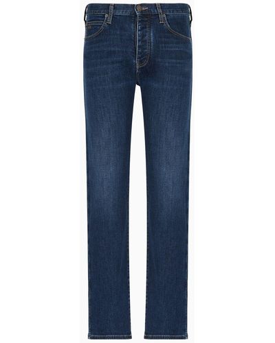 Emporio Armani Jeans J21 In Regular Fit Aus Gewaschenem Komfort-denim Und Twill - Blau