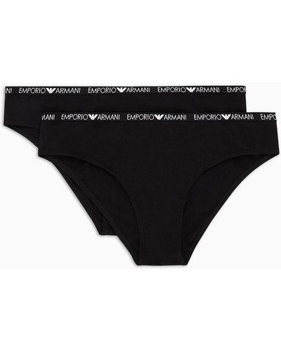 Emporio Armani Two-pack Of Iconic Logo Briefs - Black