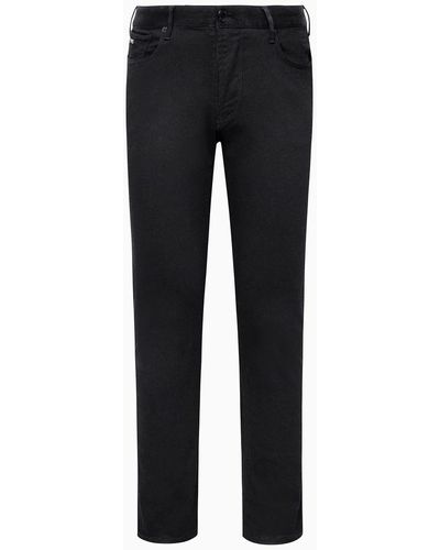 Emporio Armani J06 Slim-fit Denim Jeans With Valentine's Day Love Capsule Collection Patch - Black