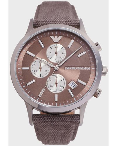 Emporio Armani Chronograph Grey Fabric Watch