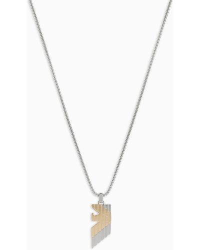 Emporio Armani Two-tone Stainless Steel Pendant Necklace - Metallic