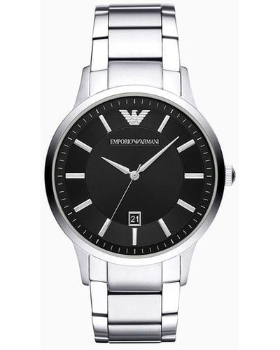 Emporio Armani Men's Three-hand Date Stainless Steel Watch - White