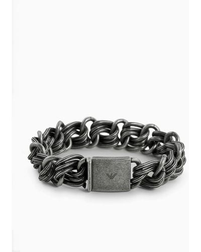 Emporio Armani Stainless Steel Chain Bracelet - Black