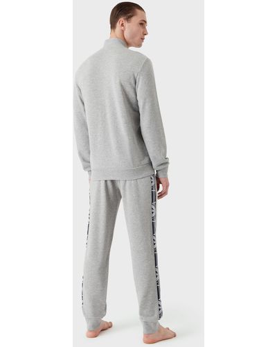 Emporio Armani Iconic Cotton-blend Jersey Tracksuit - Grey