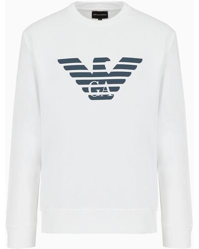 Emporio Armani Sweat-shirt En Modal Mélangé Avec Imprimé Logo - Multicolore