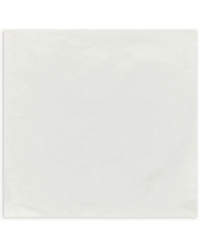 Emporio Armani Pure Silk Pocket Square With Jacquard Micro-motif - White