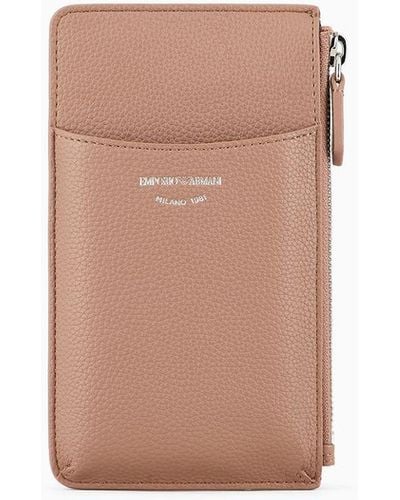 Emporio Armani Deer-print Myea Phone Case With Zip And Pockets - White