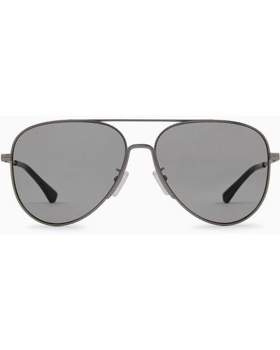 Emporio Armani Aviator Sunglasses Asian Fit - Gray