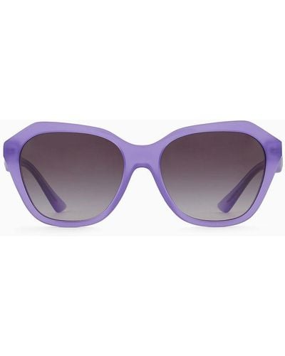 Emporio Armani Sonnenbrille Mit Unregelmäßig Geformter Fassung - Lila