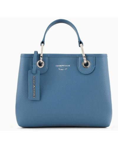 Emporio Armani Bolso Shopper Myea Bag Pequeño Con Estampado De Ciervo - Azul