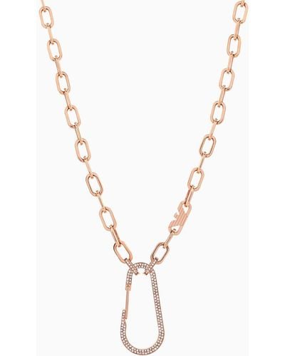 Emporio Armani Rose Gold-tone Stainless Steel Chain Necklace - Metallic