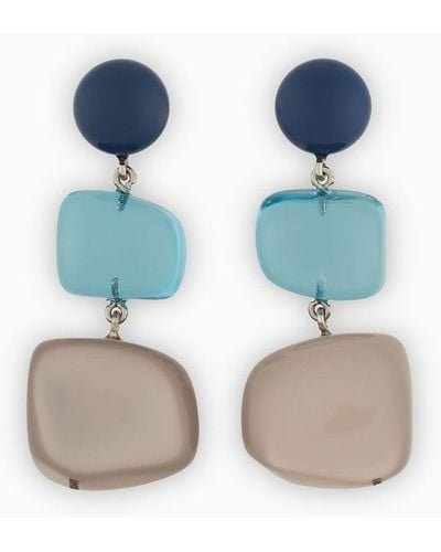 Emporio Armani Oversize Multiform Pendant Earrings - Blue
