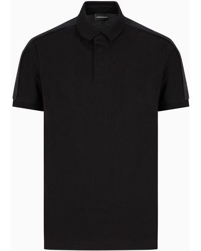 Emporio Armani Jersey Polo Shirt With Logo Tape - Black
