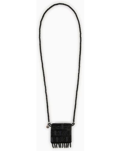 Emporio Armani Necklace With Micro-bag Pendant - White