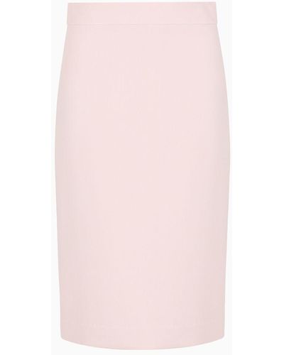 Emporio Armani Cady Crêpe Midi Pencil Skirt - Pink