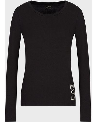 Emporio Armani T-shirt À ches Longues Core Lady - Noir