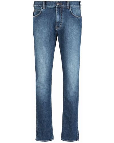 Emporio Armani Jeans J16 Slim Fit In Denim Washed - Blu