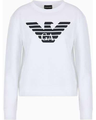 Emporio Armani Sweatshirts Ohne Kapuze - Weiß