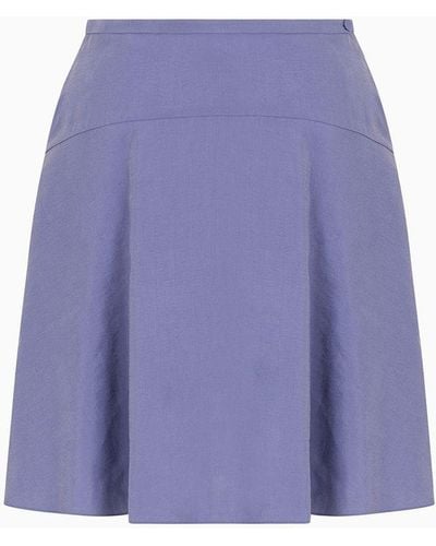 Emporio Armani Flowing Skirt In Washed Matte Modal - Purple
