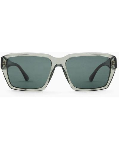Emporio Armani 's Rectangular Sunglasses - Green