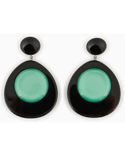 Emporio Armani Two-toned Pendant Earrings - Green