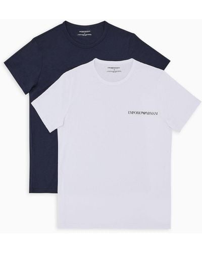 Emporio Armani Pack 2 T-shirt Loungewear Core Logoband - Blu
