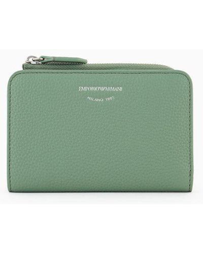 Emporio Armani Deer-print Myea Wallet With Coin Purse - Green